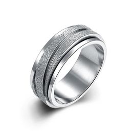 8mm Fashion Spinner Stainless Steel Couple Rings For Men Women Oblique Stripes Trend Titanium Wedding Ring Jewellery Gift238x
