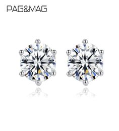 PAGMAG VVS1 Round Cut Total 10ct Diamond Test Passed Moissanite 925 Sterling Silver Earring Fine Jewelry Girlfriend Gift 2103233231089