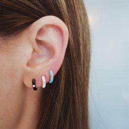 small hoop earring white black red multi color hoops with colorful enamel fashion trendy women gift jewelry earrings264Y