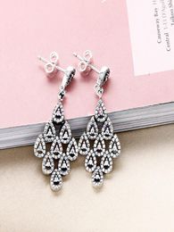 Hot charm earrings for 925 sterling silver with CZ diamonds wild fashion ladies earrings with original box6420107