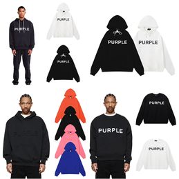 purple designer mens hoodie embroidered letters purple men womens sweater purple fashion jeans hoodies size S/M/L/XL