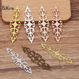 BoYuTe 50 Pieces Lot 15 57MM Metal Brass Stamping Filigree Flower Charm Hand Made DIY Charms for Jewellery Making2832