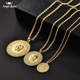 Pendant Necklaces Three Size Muslim Islam Turkey Ataturk Arab For Women Gold Colour Turkish Coins Jewellery Ethnic Gifts272U