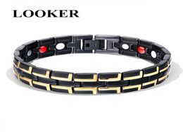 Link Chain Round Stone Magnetic Therapy Bracelet Health Care Hematite Bracelets For Men 316 Stainless Steel Link6495512