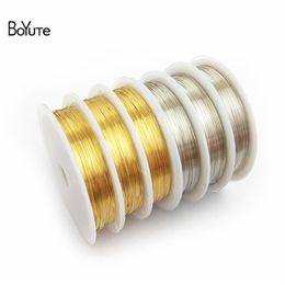 BoYuTe 1 Roll 0 3 0 4 0 5 0 6 0 8 1MM Diameter Metal Copper Wire Beading Wire Diy Jewelry Findings199o