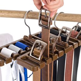 Pack of 2 Tie Belt Organiser Storage Rack Multifuction Rotating Ties Scarf Hanger Holder Closet Organisation Wardrobe Finishing Ra272p