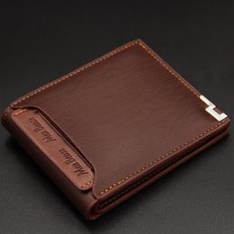 Wallets Vintage Men Leather Wallet Short Slim Male Purses Money Clip Dollar Portomonee Carteria Dropship2701