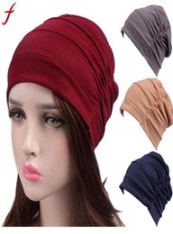 Women New Elastic Cap Turban Muslim chemotherapy Cancer Chemo Hat Beanie Scarf6851830