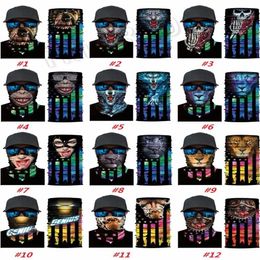 Men and women Magic Headband Face Mask Scarf Bandanas Seamless flag digital magic masks animal lion tiger riding scarfs paty ma271g