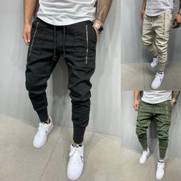 Men's Pants Mens Trousers Casual Slack Sports Classic Figure-showing Zipper Patch Pockets Elasticated Smart Trendy For Men