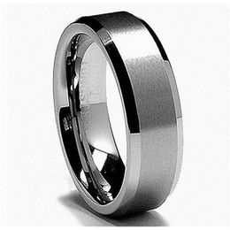 Queenwish Jewelry 8mm White Tungsten Carbide Ring Mens Wedding Band His Her Bru High Polish Wedding Band Promise For Him And Her C1751