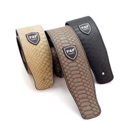 3 pack Electric Acoustic Guitar Bass Strap PU Leather Embossed Snake Skin Style5548822