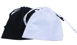 50pcslot Black cotton drawstring bag recycle white cotton gift dust pouch customize size and7245129