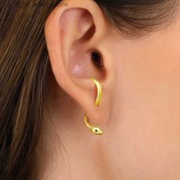 Stud CANNER Fun Little Snake Stud Earrings Adjustable Piercing S925 Sterling Silver Earring For Women Personality 18K Fine Jewelry YQ231211