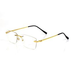 Designer Sunglasses Eyeglasses frames temples with Metal Frameless Rimless rectangular shape for men woman eyewear accessories gla301j