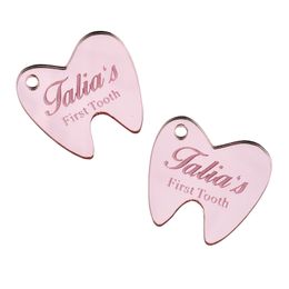 Other Event Party Supplies 30PCS Personalised Engraved Mirror Name Table Centrepieces Baby Shower Gift Decor First Tooth Tags Favours 231208