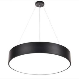 Modern Minimalism LED Pendant Lamp Round Chandeliers Black Lighting Fixtures for Office Study Room Livingroom Bedroom AC85-265V263W