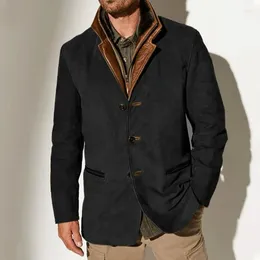 Men's Jackets Autumn Winter Jacket Men Casual Coat Turn-down Collar Vintage Streetwear Clothing Outwear