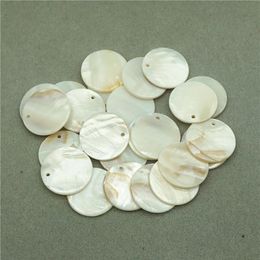 100pcs lot 35MM Round Natural White Shell Beads Fit Jewelry Earring Making Loose Shell Beads With Hole DIY Jewelry Findings271A