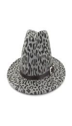 2019 Autumn And Winter Leopard print brimmed hat Travel cap Fedoras jazz hat Panama hats for women and girl 647038243