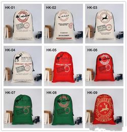 Lowest 2020 Gifts Drawstring Canvas Santa Sacks Christmas Large Canvas Monogrammable Santa Claus Drawstring Bag with Reindee6013808