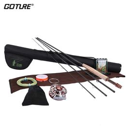 Boat Fishing Rods Goture Maxway Fly Rod Combo Set Kit Aluminum Alloy Reel 2 4 2 7 3 0M Rod Line Main Backing Lure Bag 231211