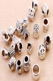 Loose Beads Mixed Antique Silver Acrylic Beads Spacers Beads Fit Bracelet European Charm bracelets chain bracelet Accessories5647016
