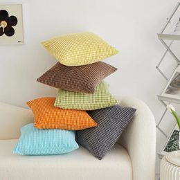 Pillow Case Solid Colour Corn Niblet Pattern Cushion Cover Nordic Corduroy Decorative Pillowcase Soft Throw For Couch Sofa Bed 231211