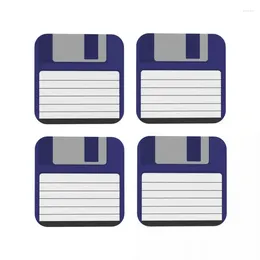 Table Mats Floppy Disk Coasters Coffee Leather Placemats Cup Tableware Decoration & Accessories Pads For Home Kitchen Dining Bar