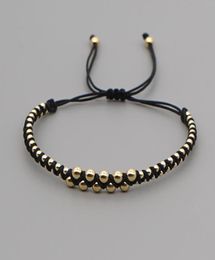 Beaded Strands Go2Boho Friendship Braclets Braided Bracelet For Men Jewellery Women Fashion Black String Golden Beads Bracelets Han9139280