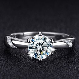 Adjustable Romantic Promise Wedding glisten Ring Zircon Stone Crown Engagement rings for women Finger Jewelry dha12274b
