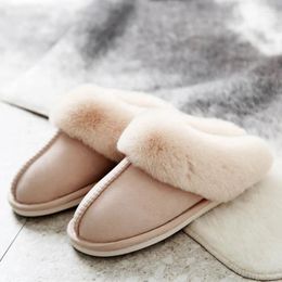 Slippers 36-45 Womens Winter Female Flip Flops At Home Leisure Keep Warm Solid Color Non-slip Ladies Shoes Hy21