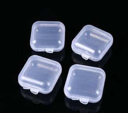 35x35x17mm Mini Clear Plastic Small Box Jewellery Earplugs Storage Box Case Container Bead Makeup Transparent Organiser Gift boxes SN908