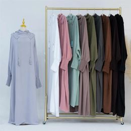 Ethnic Clothing One Piece Eid Ramadan Khimar Muslim Prayer Hijab Garment Women Hooded Abaya Full Cover Long Sleeve Dress Islam Dubai Modest