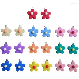 Charms 10Pcs Colorful Flower Frangipani Pendant DIY Jewelry Making Earring Bracelet For Child Girl