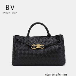 Top Handle Bags Women's BottegavVeneta Andiamo Handbags Bargh Vian Authentic New Andiamo Woven Cowhide Bag Women's Bag One Shoulder Crossbody Bag Handbag HBGP