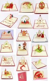 whole 3d greeting card christmas greeting card christmas decorations pop up greeting card 16 items mixed per lot6434226
