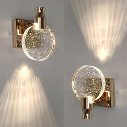 Creative Bubble Crystal Wall Lamps Minimalist Living Room Bedroom Bedside Wall Sconce Bathroom Mirror Front Wall Light Fixture234H