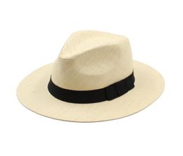 Fashion Summer Women Man Straw Panama Hat Outdoor Travel Wide Brim Beach Sun Protection Cap Jazz Hat9225636