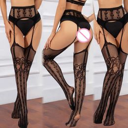 Women Neightclubs Black Elastic Tights Sexy Mesh Hollow Stockings Costume Erotic Fishnet Transparent Underwear Lady Pantyhose sexy