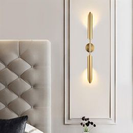 Modern Led Wall Lamp Simple Gold Indoor Lighting Sconces Fixture Nordic for Living Dining Bedroom Bathroom Decor Creative Lights306g