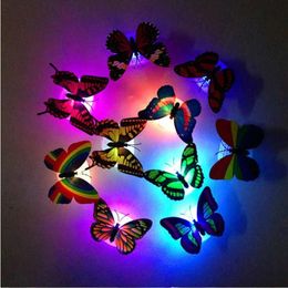 20PCS LED 3D Butterfly Wall Stickers Night Light Lamp Glowing Wall Decals Stickers House Decoration Home Party Desk Decor3088