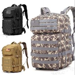 Tactical Waterproof Army Backpack Men Male 3P Assault Attack Bag 45L Large Outdoor Travel Back Pack Mountaineering Bags 577 X2 8JMW