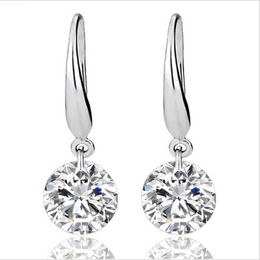 US GIA certificate 2 ct moissanite engagement earring for women 18K white gold moissanite heart shape gemstone earring for women354z