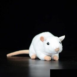 Stuffed Plush Animals 17Cm Soft Cute White Mouse Simation Toy Rat Lovely Kawaills Animal Mini Real Life Kids Child Gift Q0727 Drop Otuvd