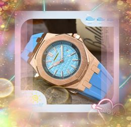 Colourful Rubber Band Quartz Movement Watches 43MM Stainless Steel Super Set Auger Sports men diamonds ring waterproof all the crime stopwatch watch montre de luxe