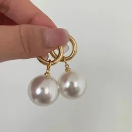 Dangle Earrings XIALUOKE Europe Style Stainless Steel For Women Fashion Vintage Round Imitation Pearl Drop Statement Jewellery