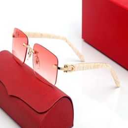 Classic White Buffalo Horn Glasses Sunglasses Brands Design UV400 Eyewear Metal Gold Wood Frame Eyeglasses Women Mens Polaroid bla264z