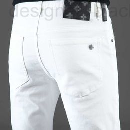 Men's Jeans designer jeans Spring New Cotton Stretch Korean Edition Slim Fit High end European Black and White Youth Pants K7KA