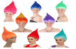 Festival party Trolls Wigs Cosplay Wig Halloween Wigs Colourful Troll Costume Hair Unisex christmas Cosplay wig1413205